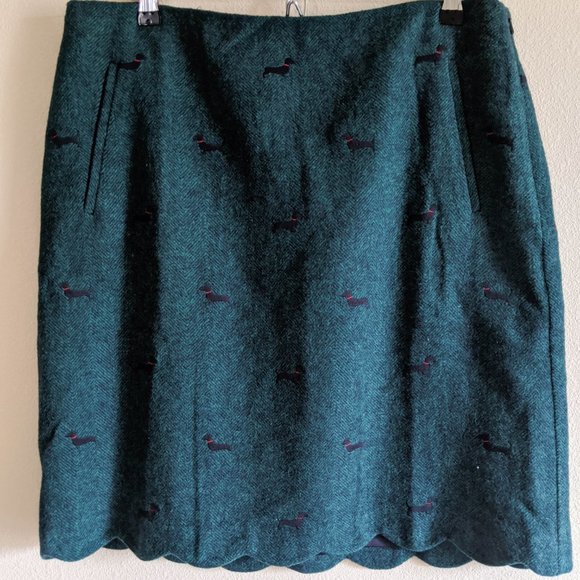 Talbots Dachshund Embroidered Scalloped Skirt NWOT - Picture 5 of 5